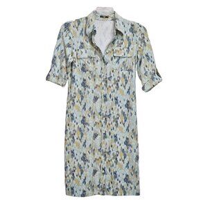 J McLaughlin button front shirt dress Catalina cloth stretch jersey knit  S